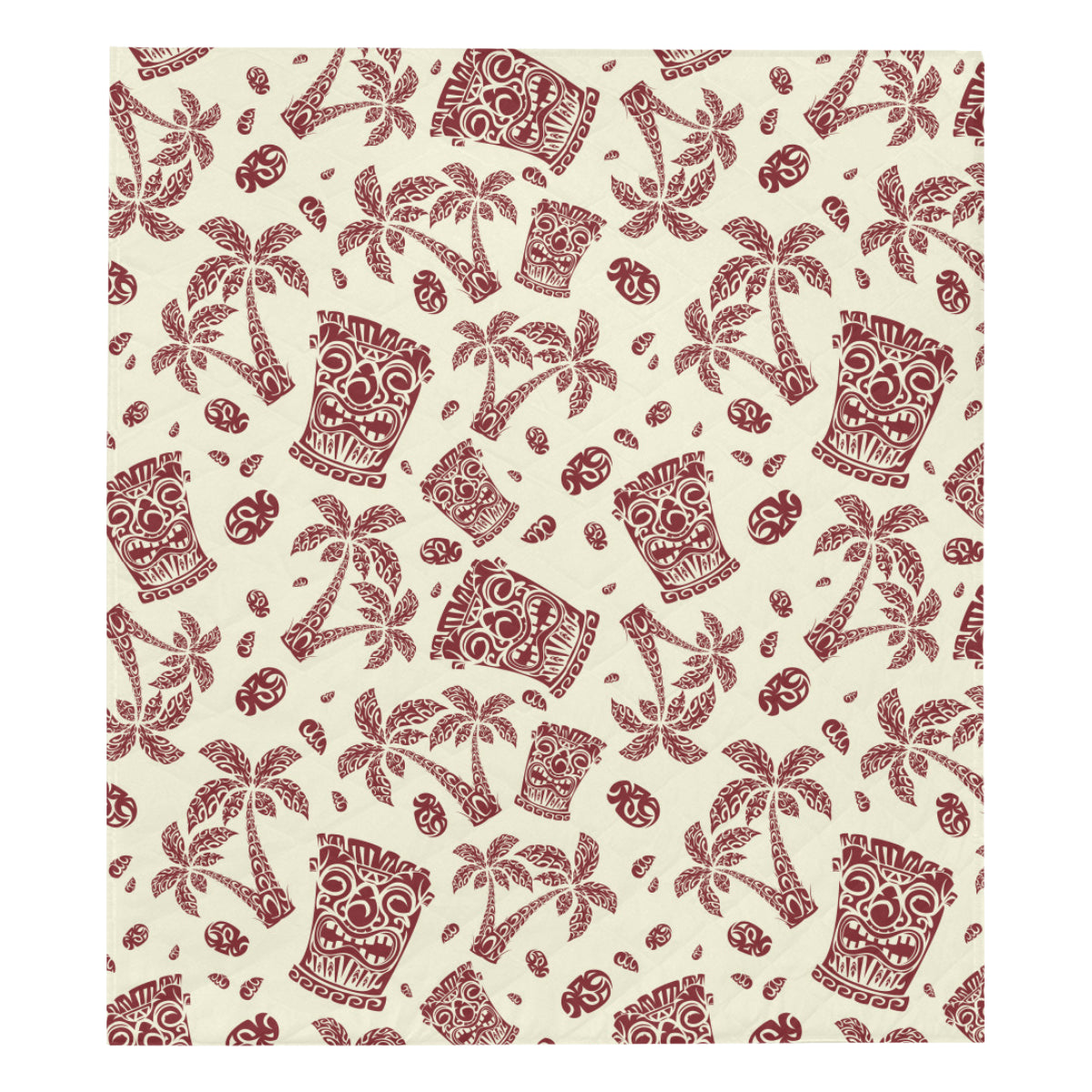 Tiki Tribal Mask Palm Tree Premium Quilt