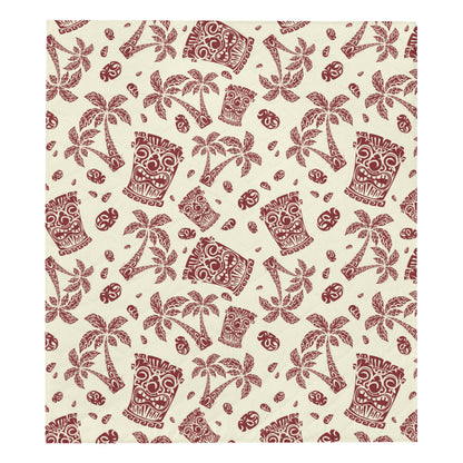 Tiki Tribal Mask Palm Tree Premium Quilt