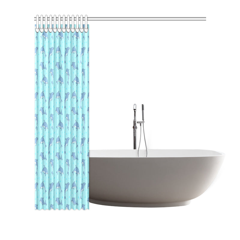 Dolphin Baby Cute Print Pattern Shower Curtain