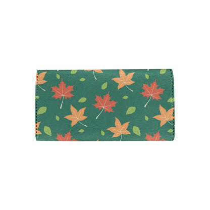 Maple Leaf Pattern Print Design 04 Women's Trifold Wallet