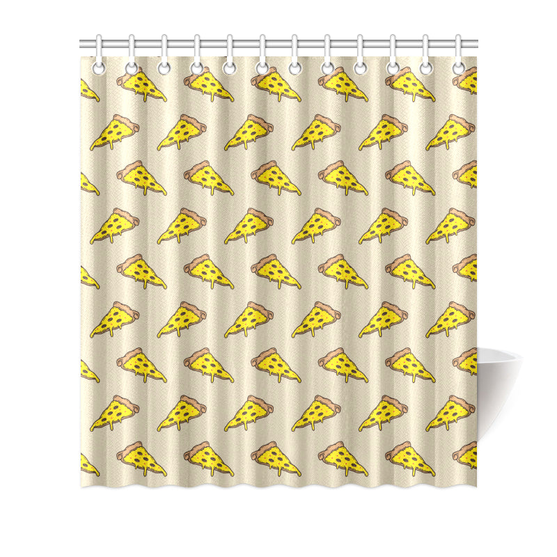 Pizza Pattern Print Design A04 Shower Curtain