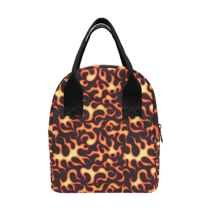 Flame Fire Themed Print Insulated Lunch Bag