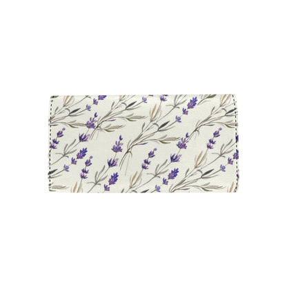 Lavender Pattern Print Design 01 Women's Trifold Wallet