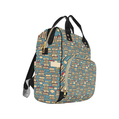 Book Pattern Print Design 03 Diaper Bag Backpack