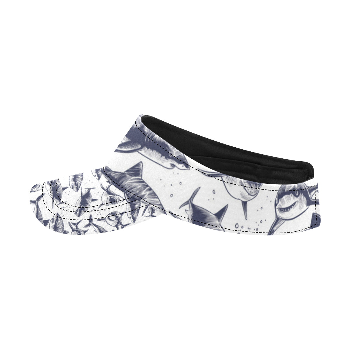 Great White Shark Pattern Print Design 02 Unisex Sun Visor