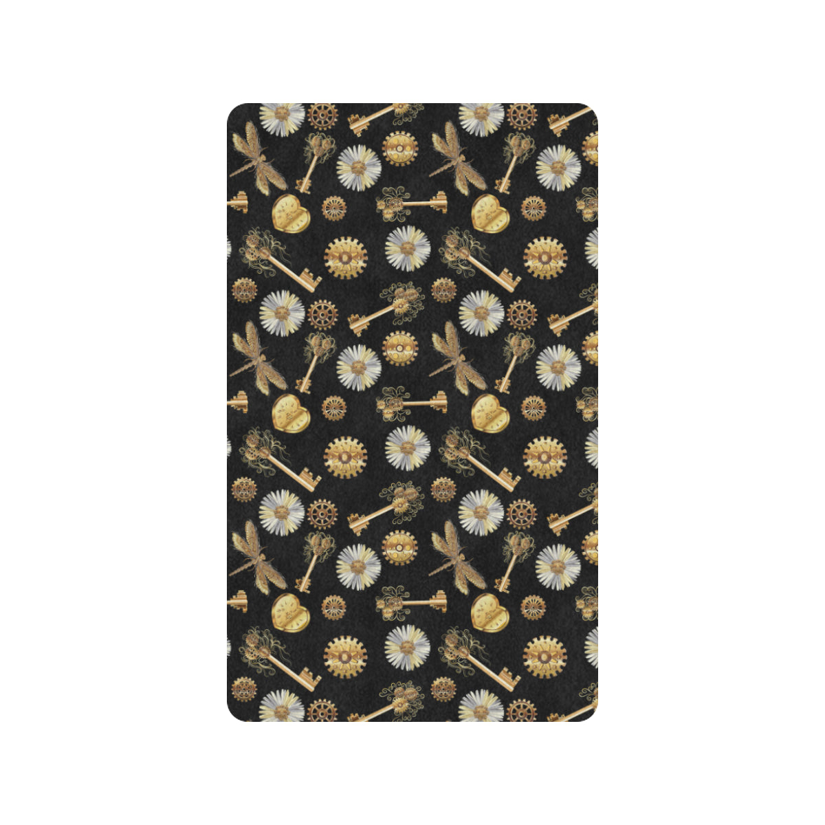 Steampunk Dragonfly Design Themed Print Rubber Doormat