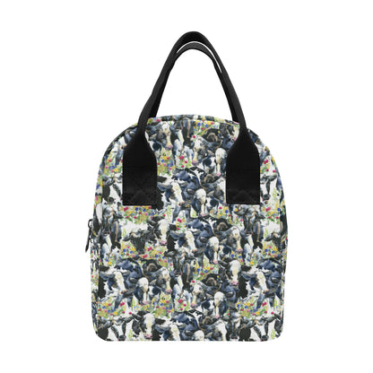 Cow Watercolor Print Pattern Insulated Lunch Bag