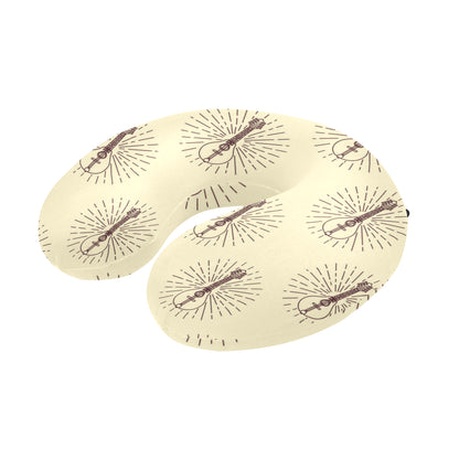 Mandolin Pattern Print Design 02 U-Shaped Travel Neck Pillow