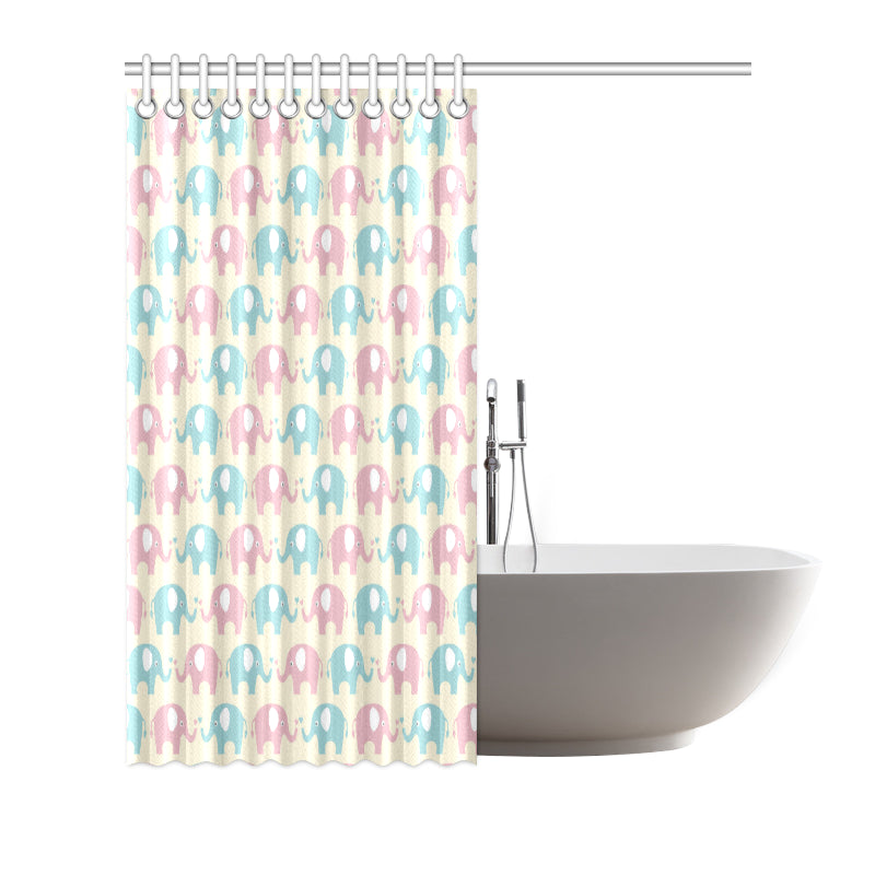 Elephant Baby Pastel Print Pattern Shower Curtain