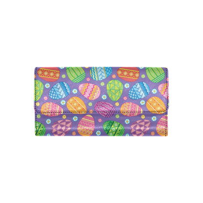 Easter Eggs Pattern Print Design RB010 Women's Trifold Wallet