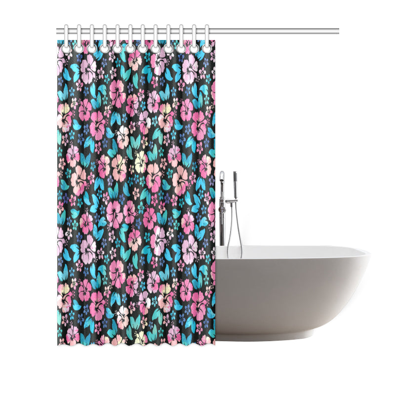Pink Hibiscus Hawaiian Flower Shower Curtain