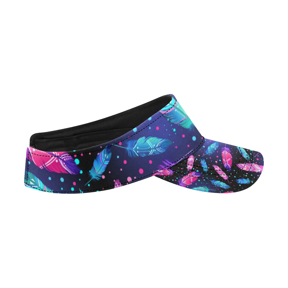 Feather Colorful Boho Design Print Unisex Sun Visor