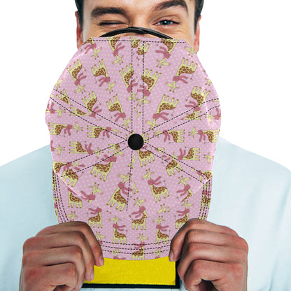 Giraffe Cute Pink Polka Dot Print Snapback Cap
