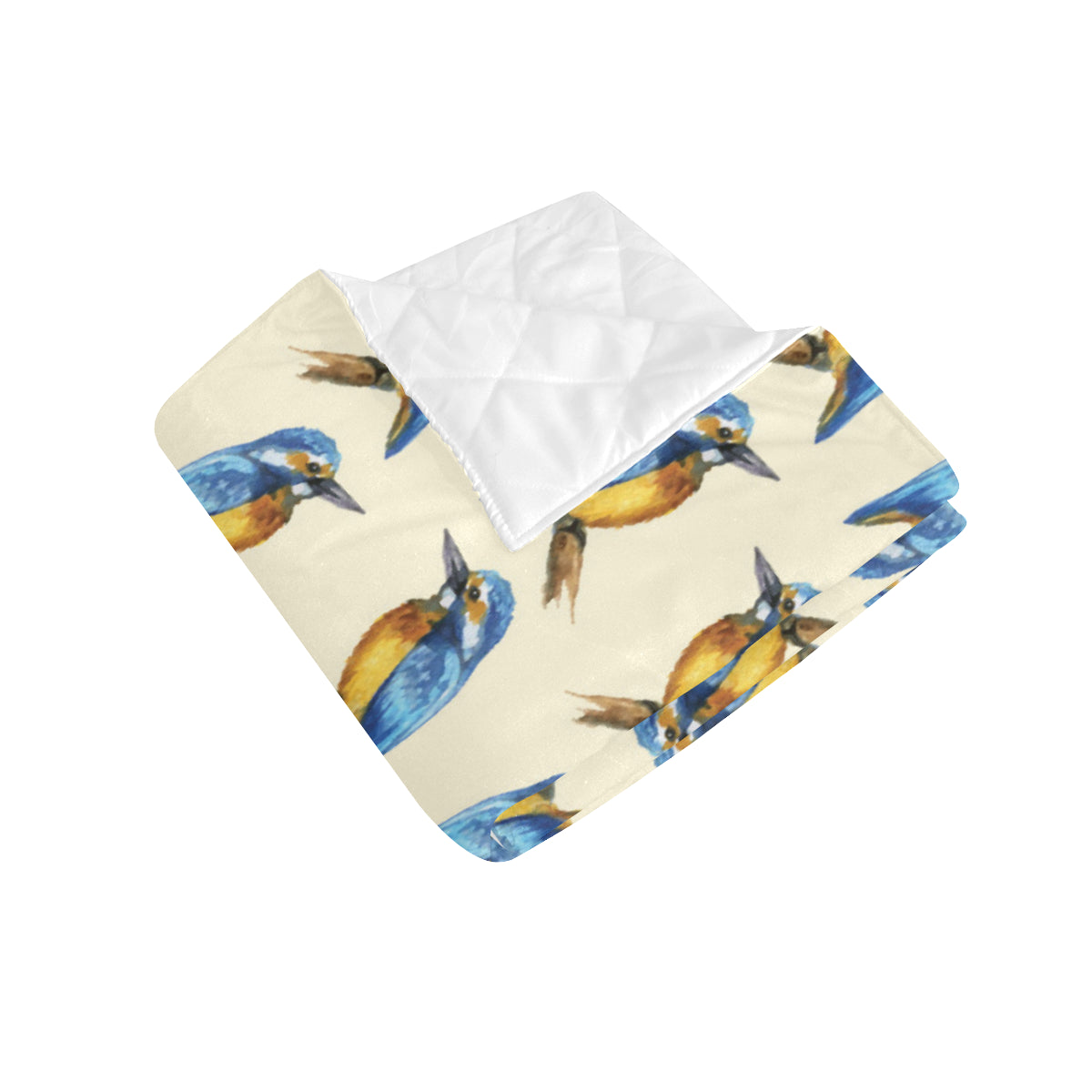 Kingfisher Pattern Print Design 01 Premium Quilt