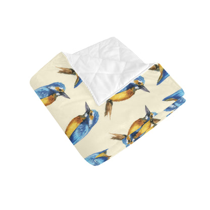 Kingfisher Pattern Print Design 01 Premium Quilt