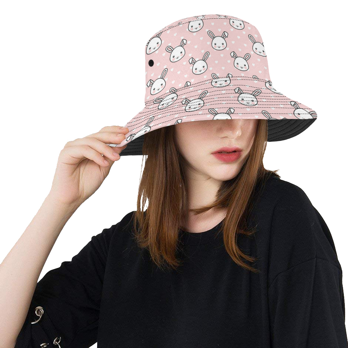 Rabbit Pattern Print Design RB02 Unisex Bucket Hat