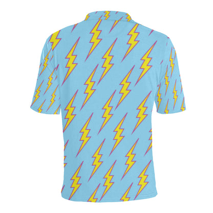 Lightning Thunder Pattern Print Design 02 Men Polo Shirt