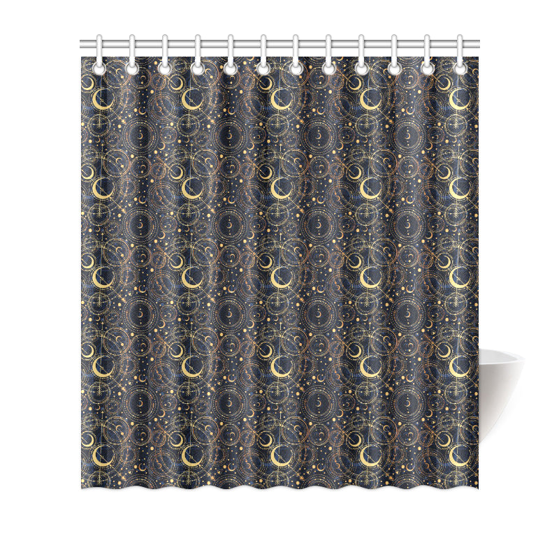 Celestial Pattern Print Design 04 Shower Curtain