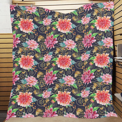 Dahlia Pattern Print Design DH02 Premium Quilt