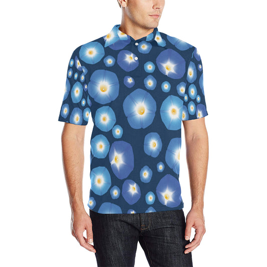 Morning Glory Pattern Print Design 02 Men Polo Shirt