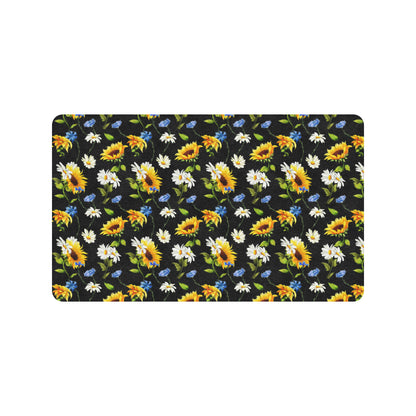Sunflower Chamomile Bright Color Print Rubber Doormat