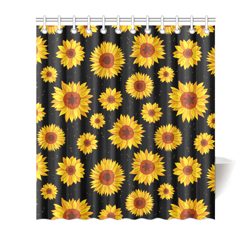 Sunflower Pattern Print Design SF09 Shower Curtain
