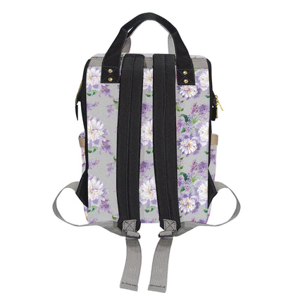 Lilac Pattern Print Design LI07 Diaper Bag Backpack