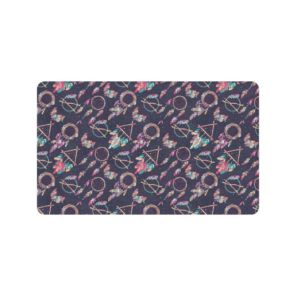 Boho Dream Catcher Colorful Rubber Doormat