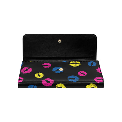 Lip Neon Color Pattern Print Design 01 Women's Trifold Wallet