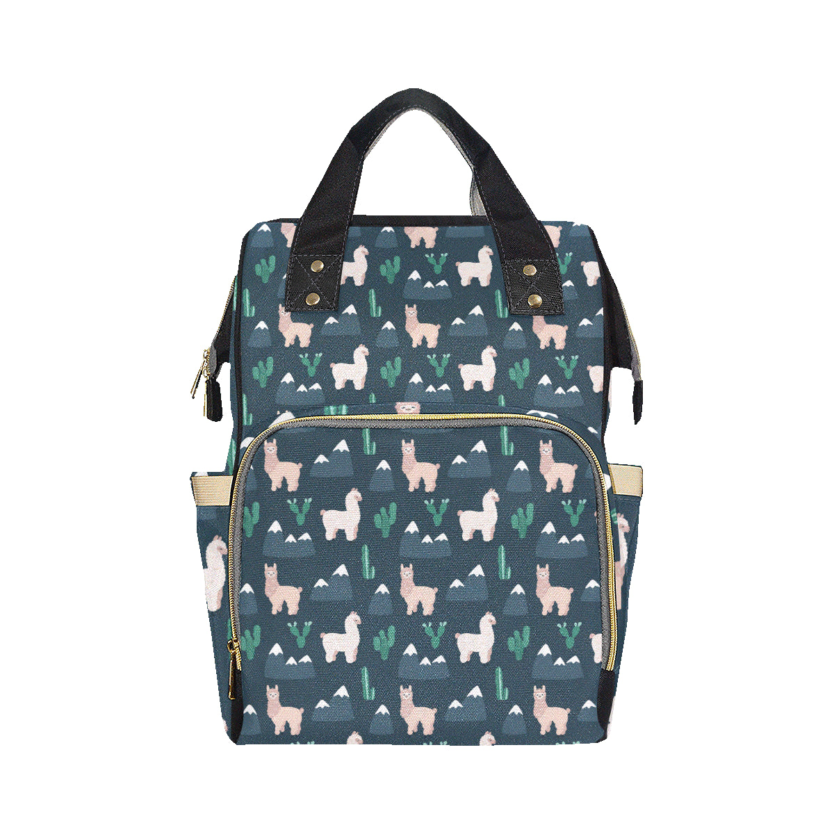 Llama Pattern Print Design 06 Diaper Bag Backpack