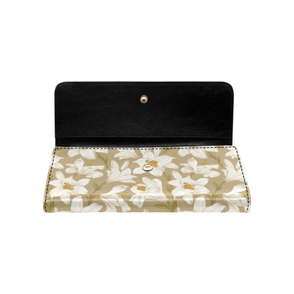 Lily Pattern Print Design LY07 Women's Trifold Wallet