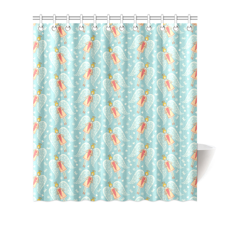 Angel Pattern Print Design 01 Shower Curtain