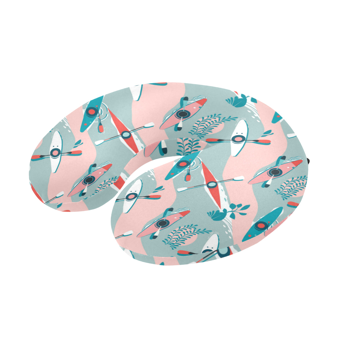 Kayak Pattern Print Design 05 U-Shaped Travel Neck Pillow