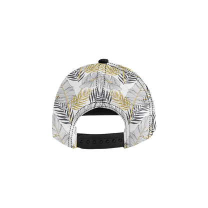 Gold Glitter Tropical Palm Leaves Snapback Cap