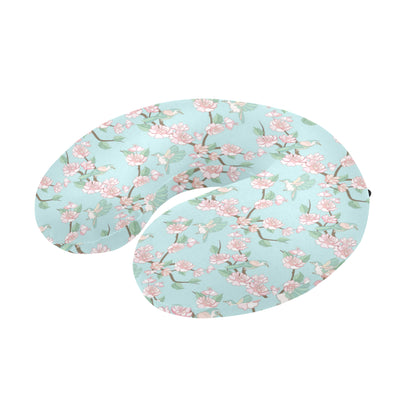 Cherry Blossom Pattern Print Design 02 U-Shaped Travel Neck Pillow