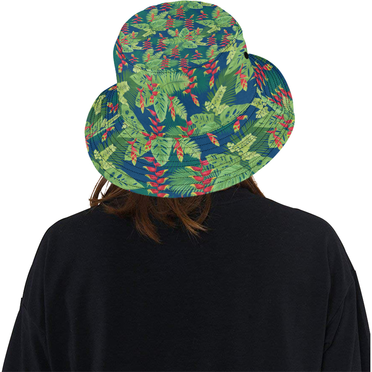 Heliconia Pattern Print Design HL08 Unisex Bucket Hat