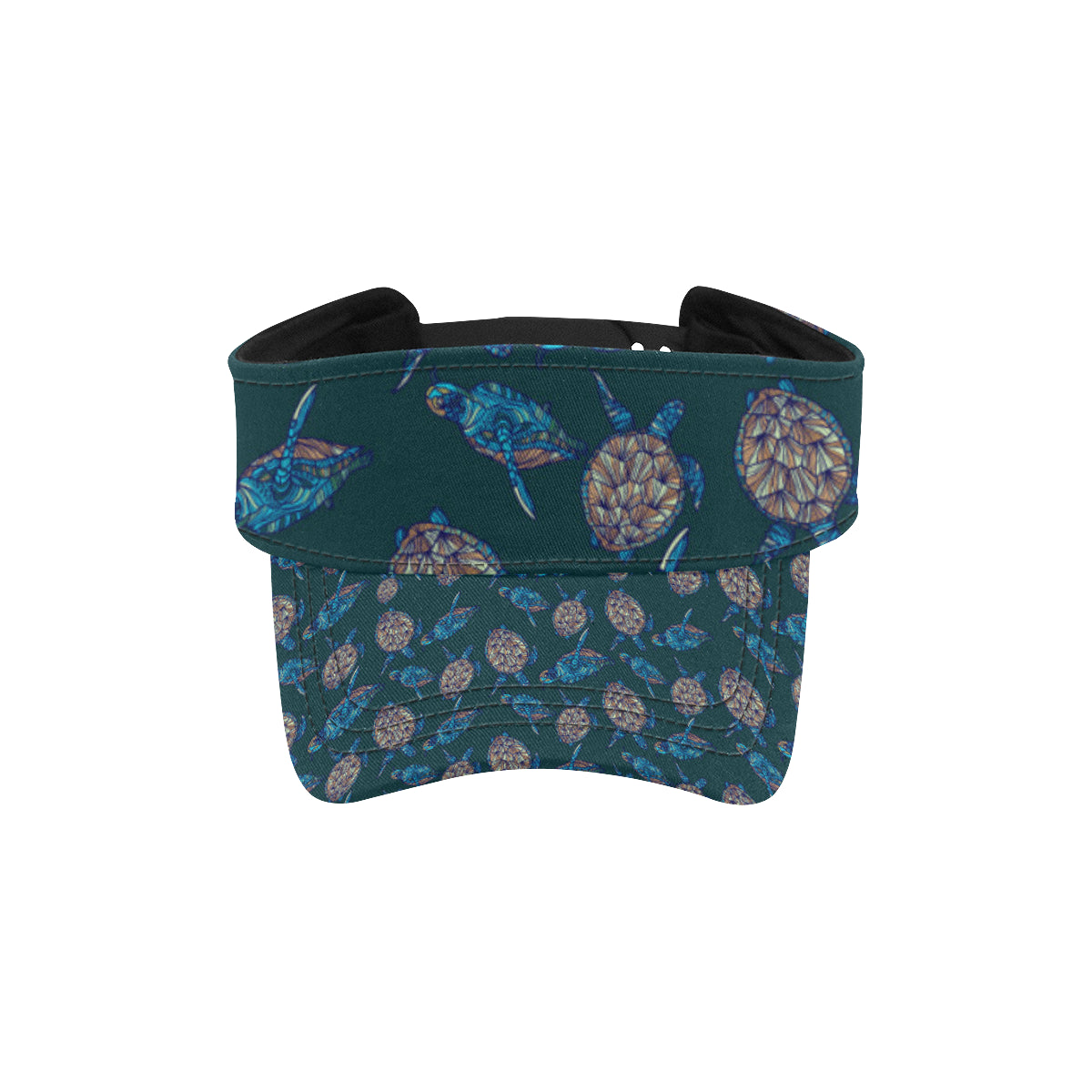 Sea Turtle Hand Drawn Blue Print Unisex Sun Visor