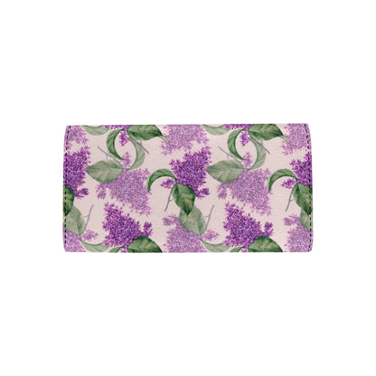 Lilac Pattern Print Design LI02 Women's Trifold Wallet