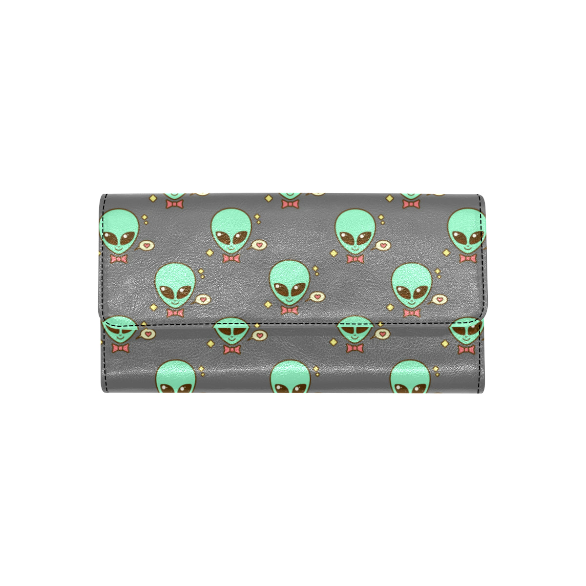 Alien Pattern Print Design 02 Women's Trifold Wallet