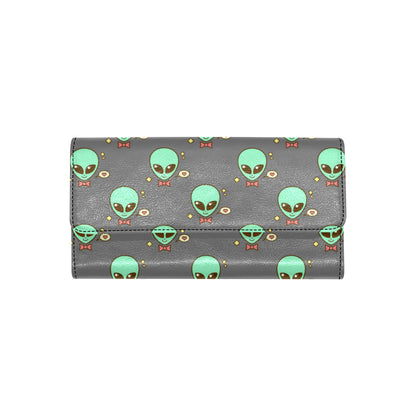 Alien Pattern Print Design 02 Women's Trifold Wallet