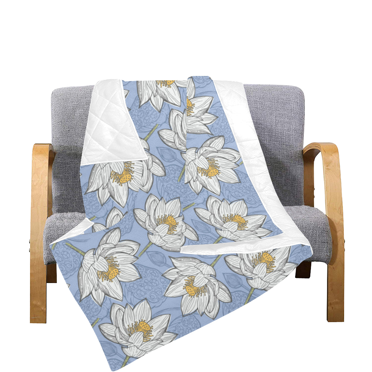 Lotus Pattern Print Design 04 Premium Quilt
