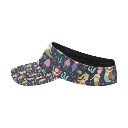Mermaid Cartoon Pattern Print Design 03 Unisex Sun Visor