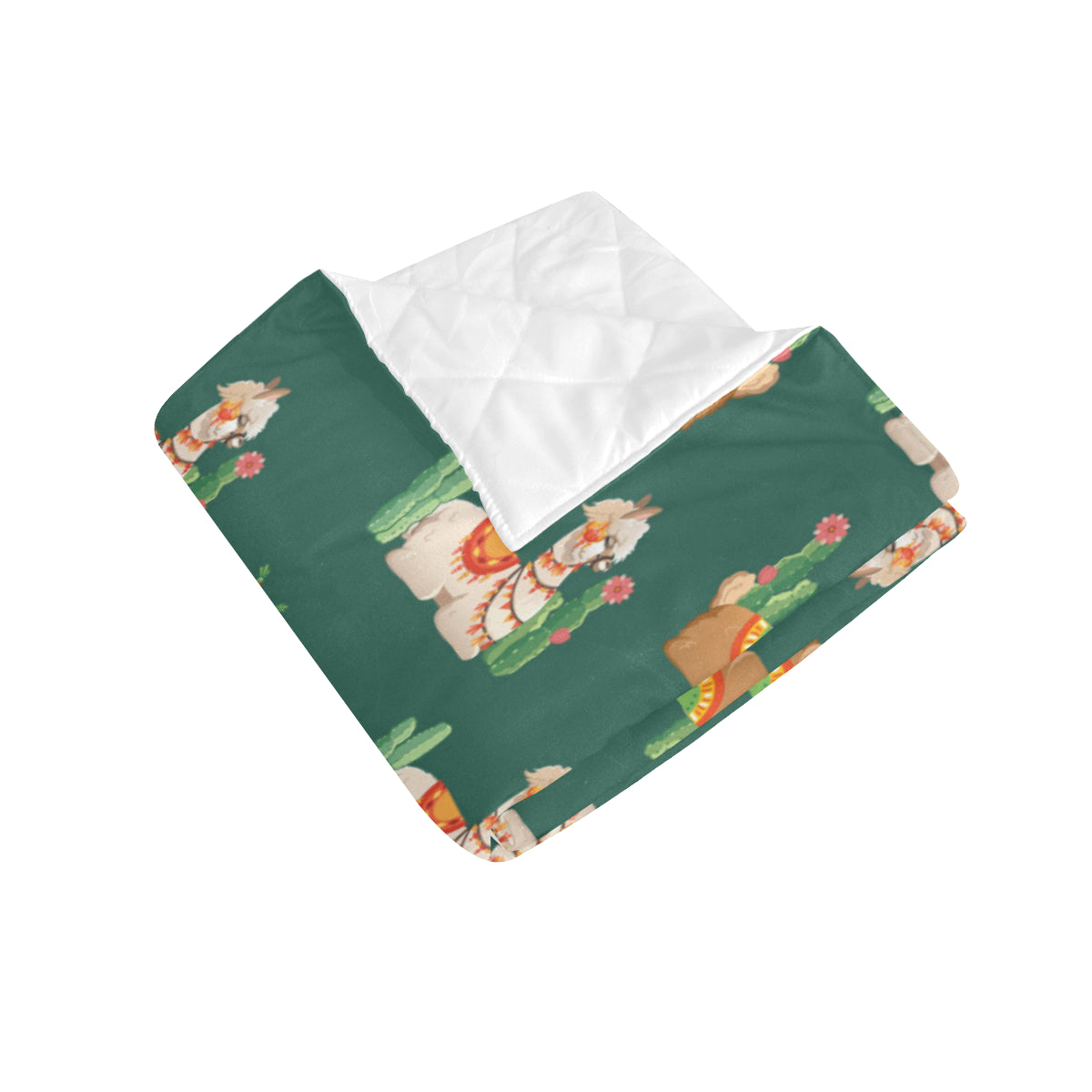 Llama Cactus Pattern Print Design 07 Premium Quilt