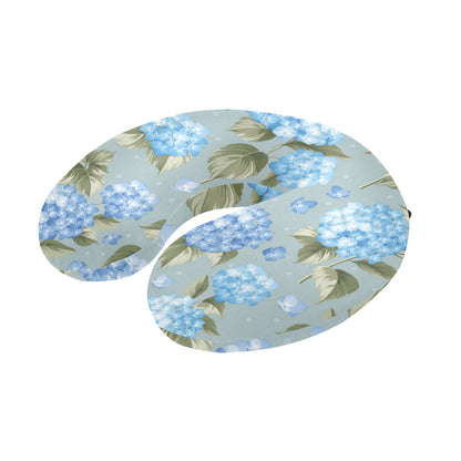 Hydrangea Pattern Print Design 01 U-Shaped Travel Neck Pillow