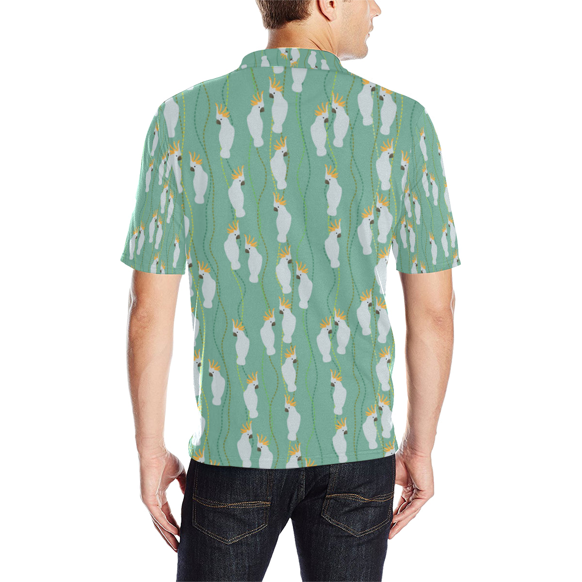 Cockatoo Pattern Print Design 01 Men Polo Shirt