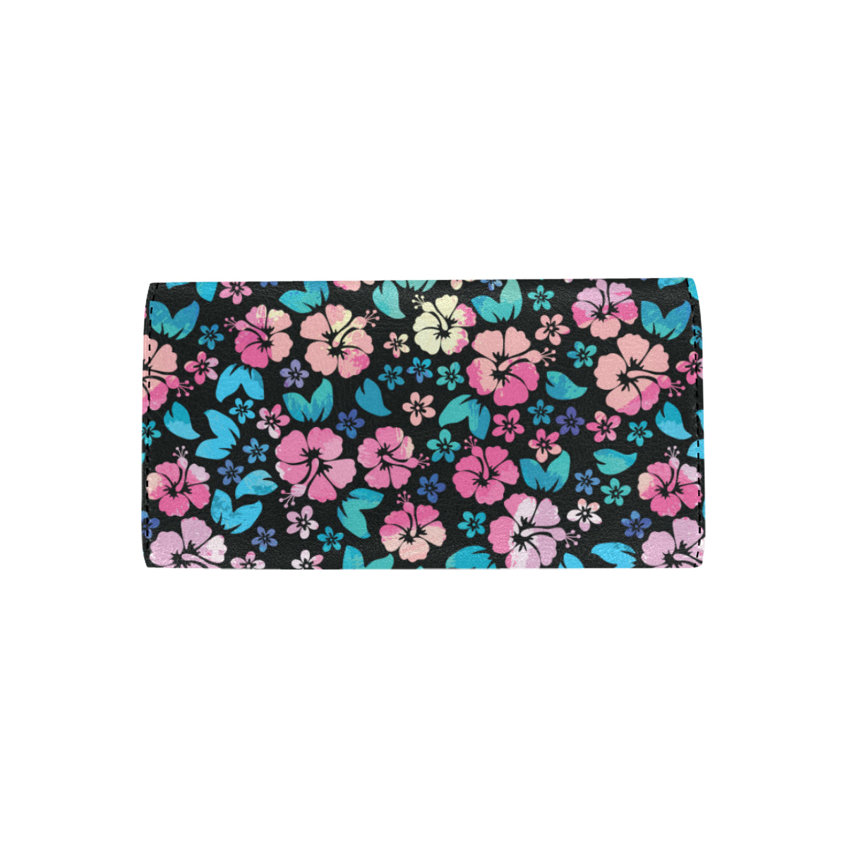 Pink Hibiscus Hawaiian Flower Women's Trifold Wallet