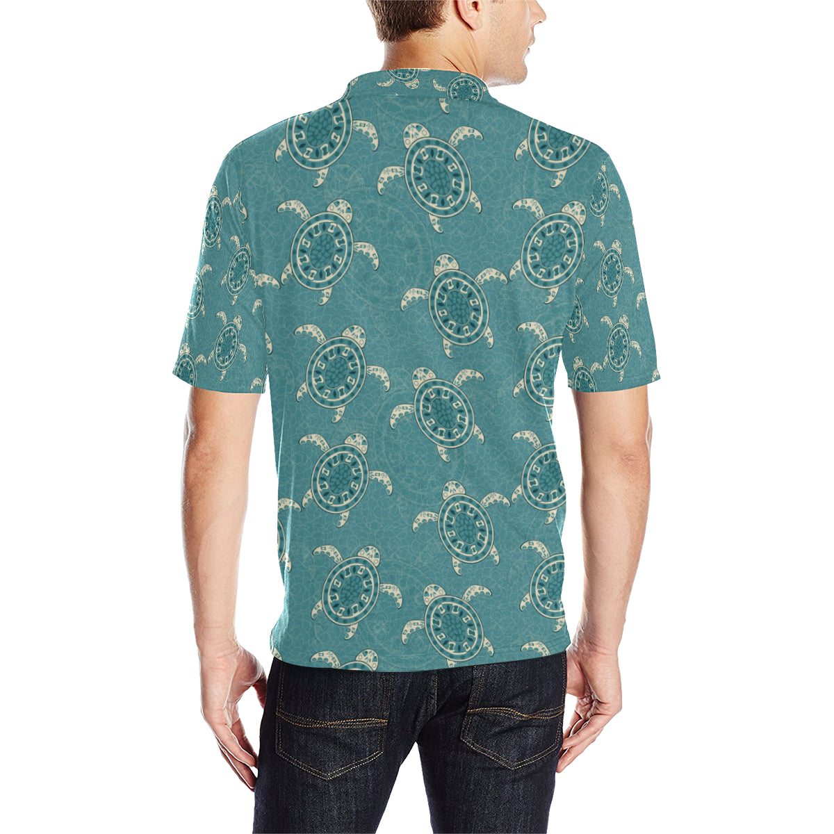 Sea Turtle Pattern Print Design T02 Men Polo Shirt