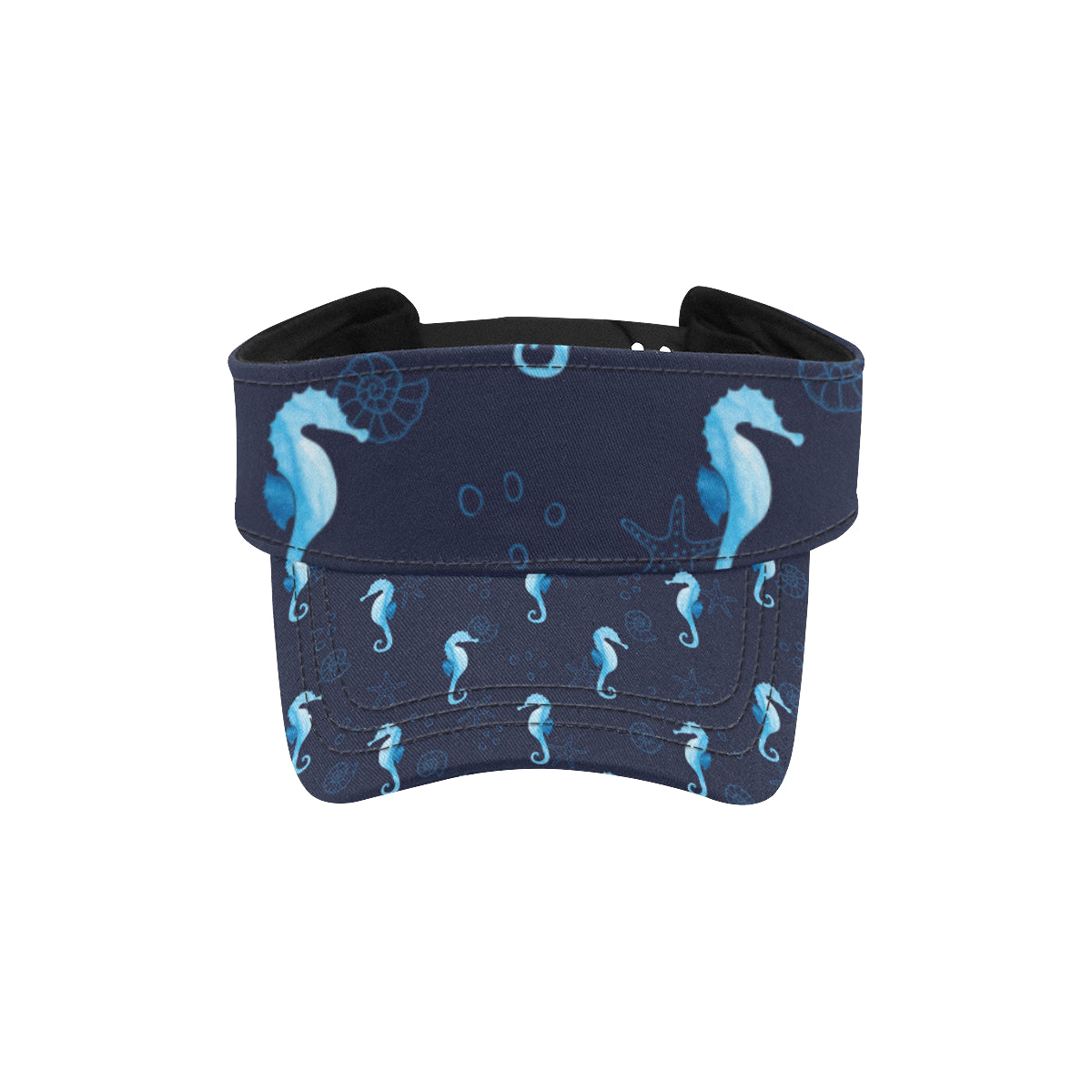 SeaHorse Blue neon Pattern Print Design 03 Unisex Sun Visor