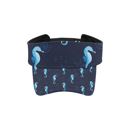 SeaHorse Blue neon Pattern Print Design 03 Unisex Sun Visor