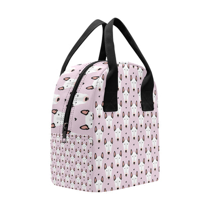 Bull Terrier Pink Print Pattern Insulated Lunch Bag